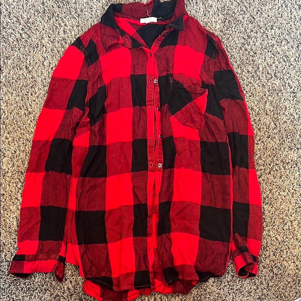 Red and Black Plaid Men's Shirt